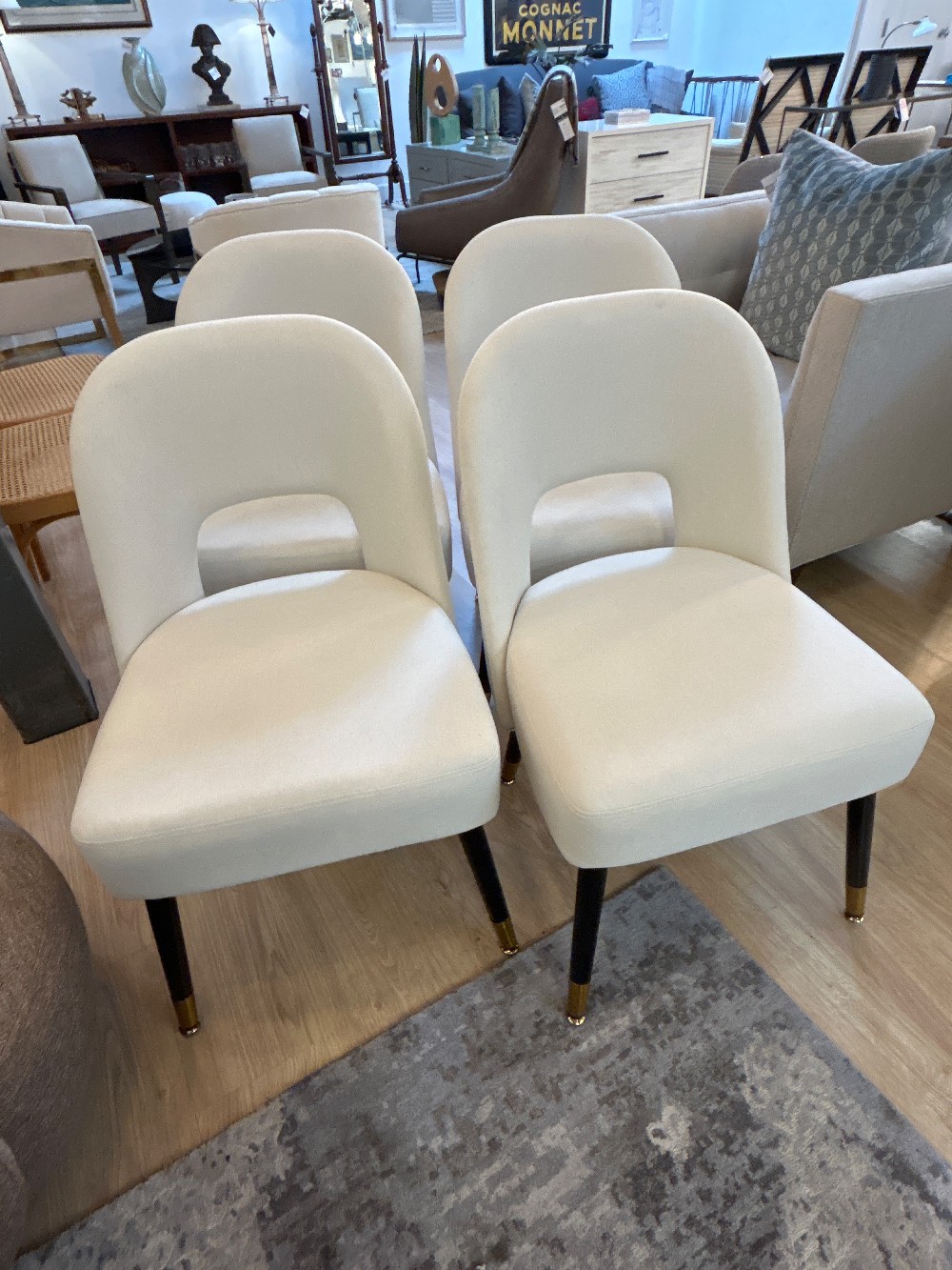 Modern Hollow Back Dining Chairs - Set of 4