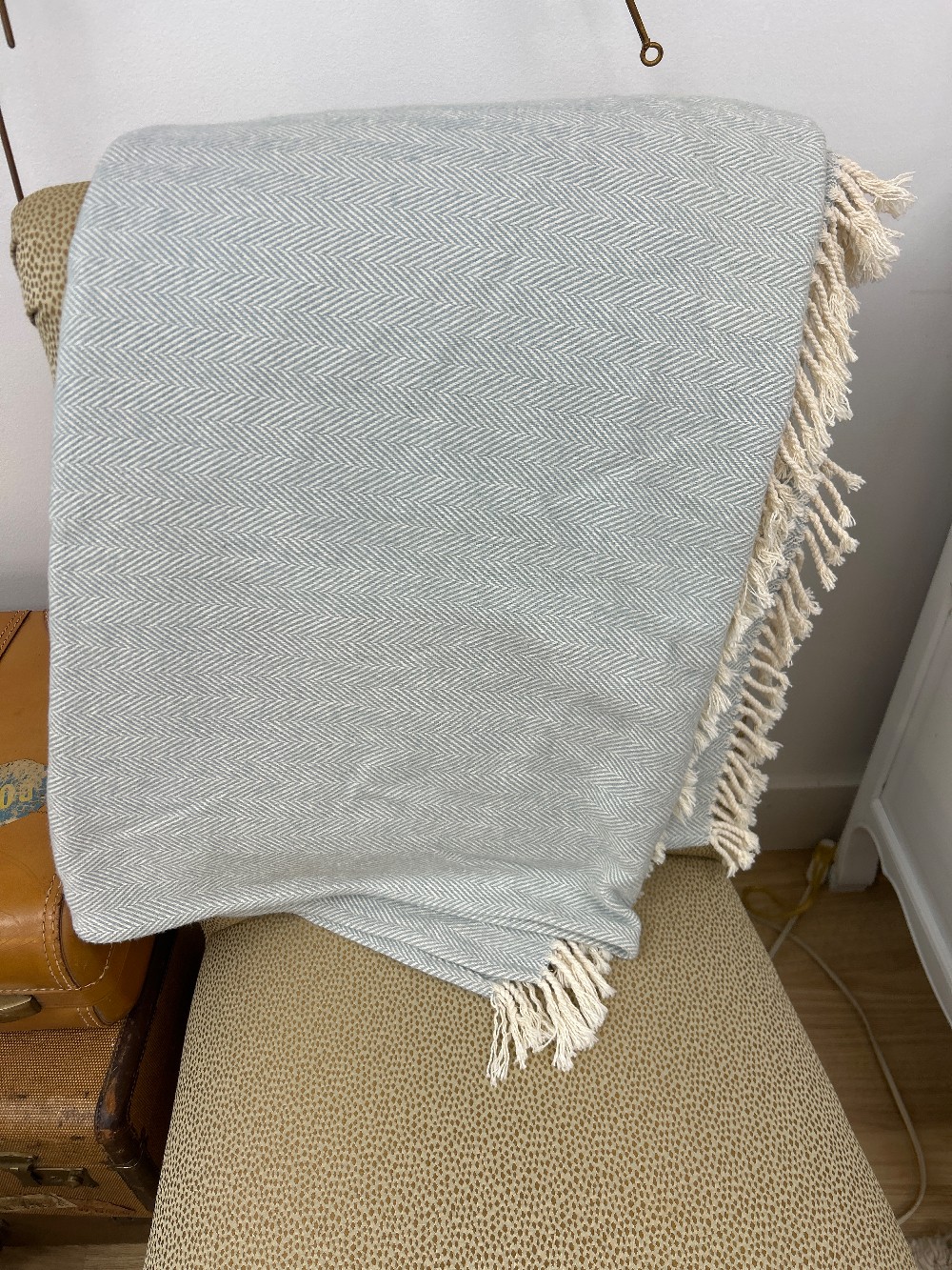 Sferra Cotton Herringbone Throw Blanket