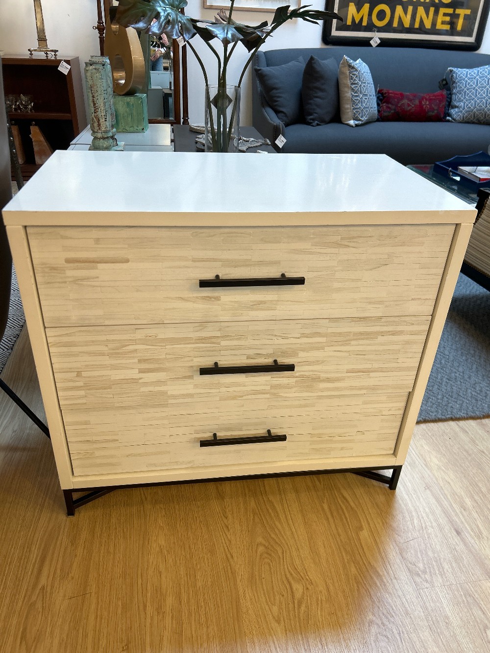 West Elm Wood Tiled 3-Drawer Chest