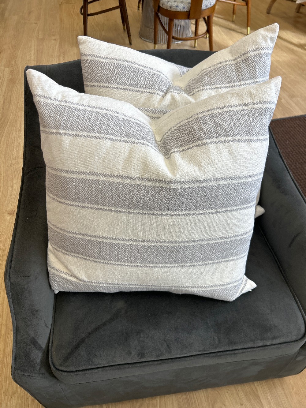 Ralph Lauren Cotton Striped Throw Pillows, Pair