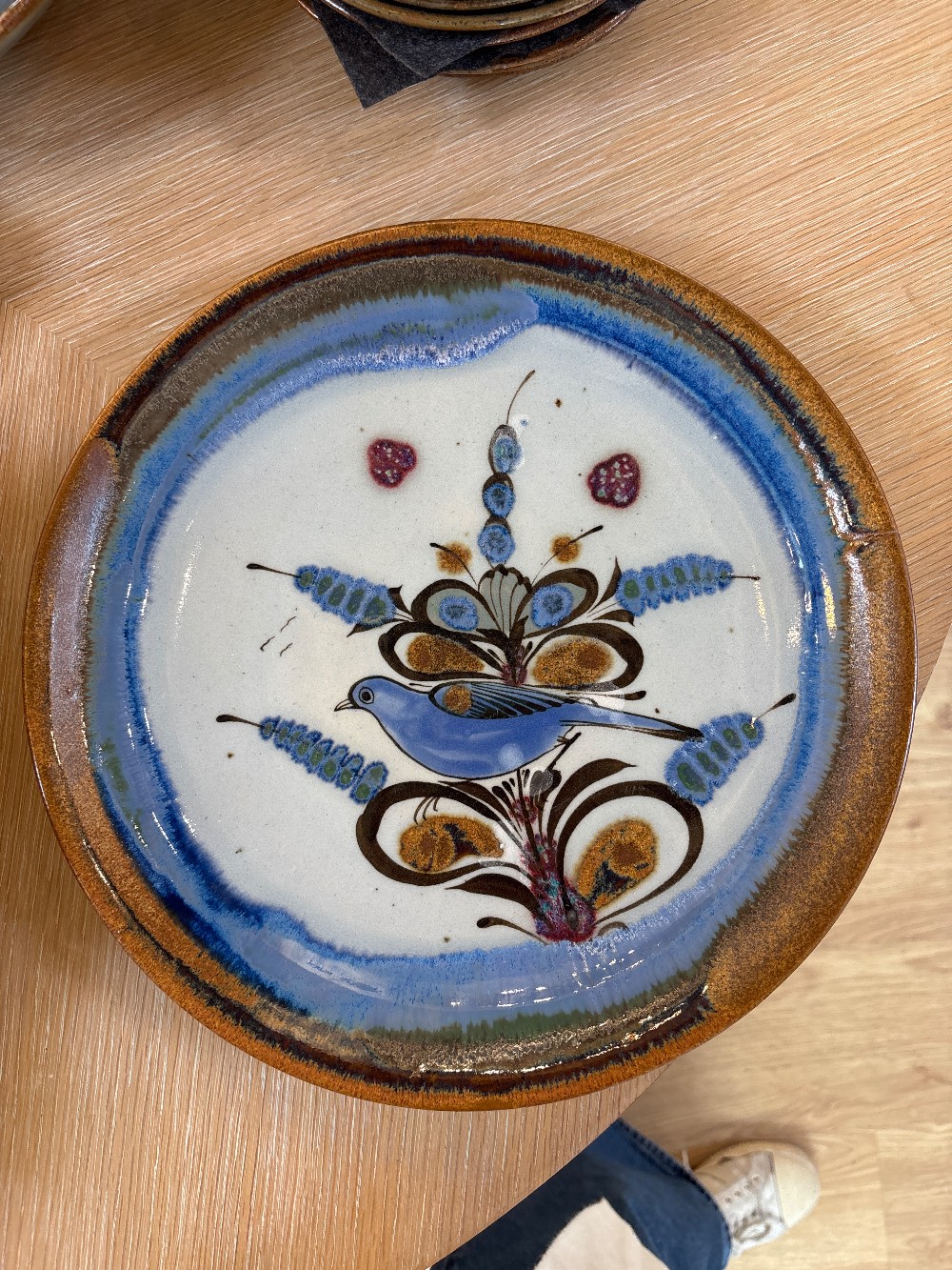 Ken Edwards Mexican Tonala Pottery Large Plate