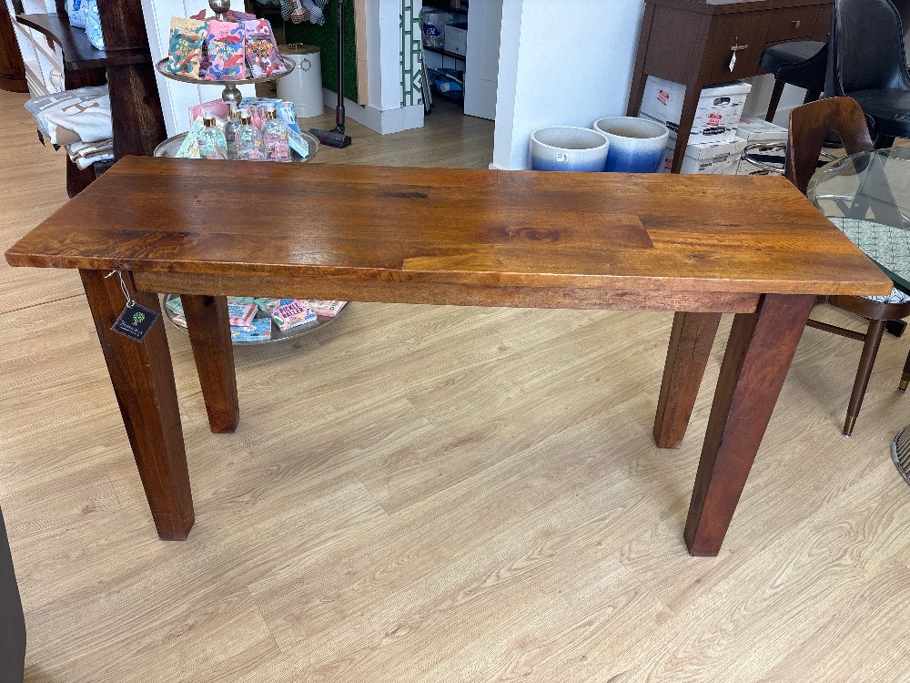 Crate & Barrel Basque Honey Wood Console Table