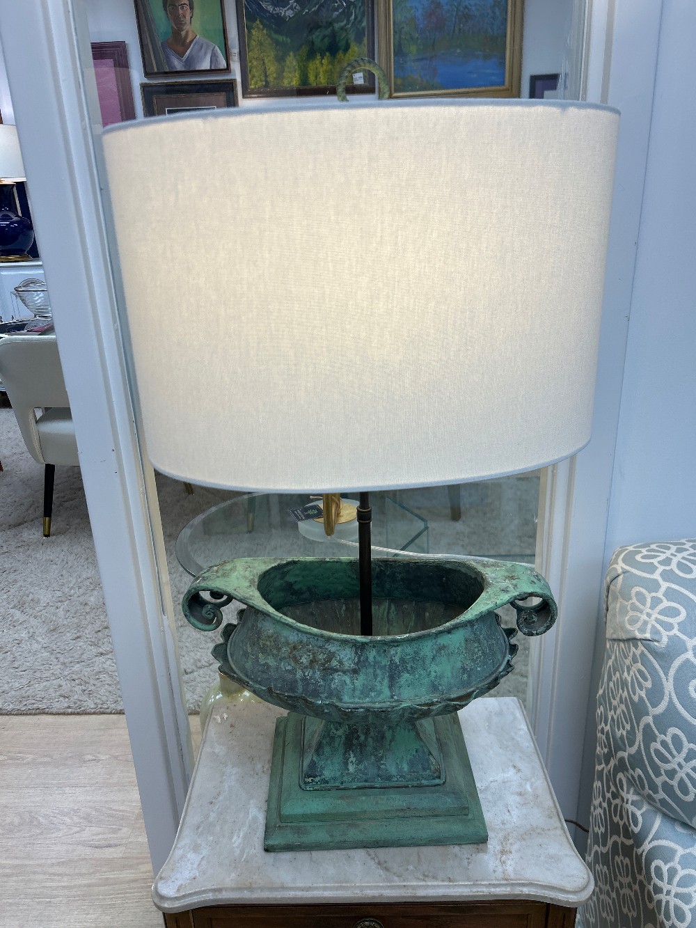 Custom Vintage Patina Urn Table Lamp