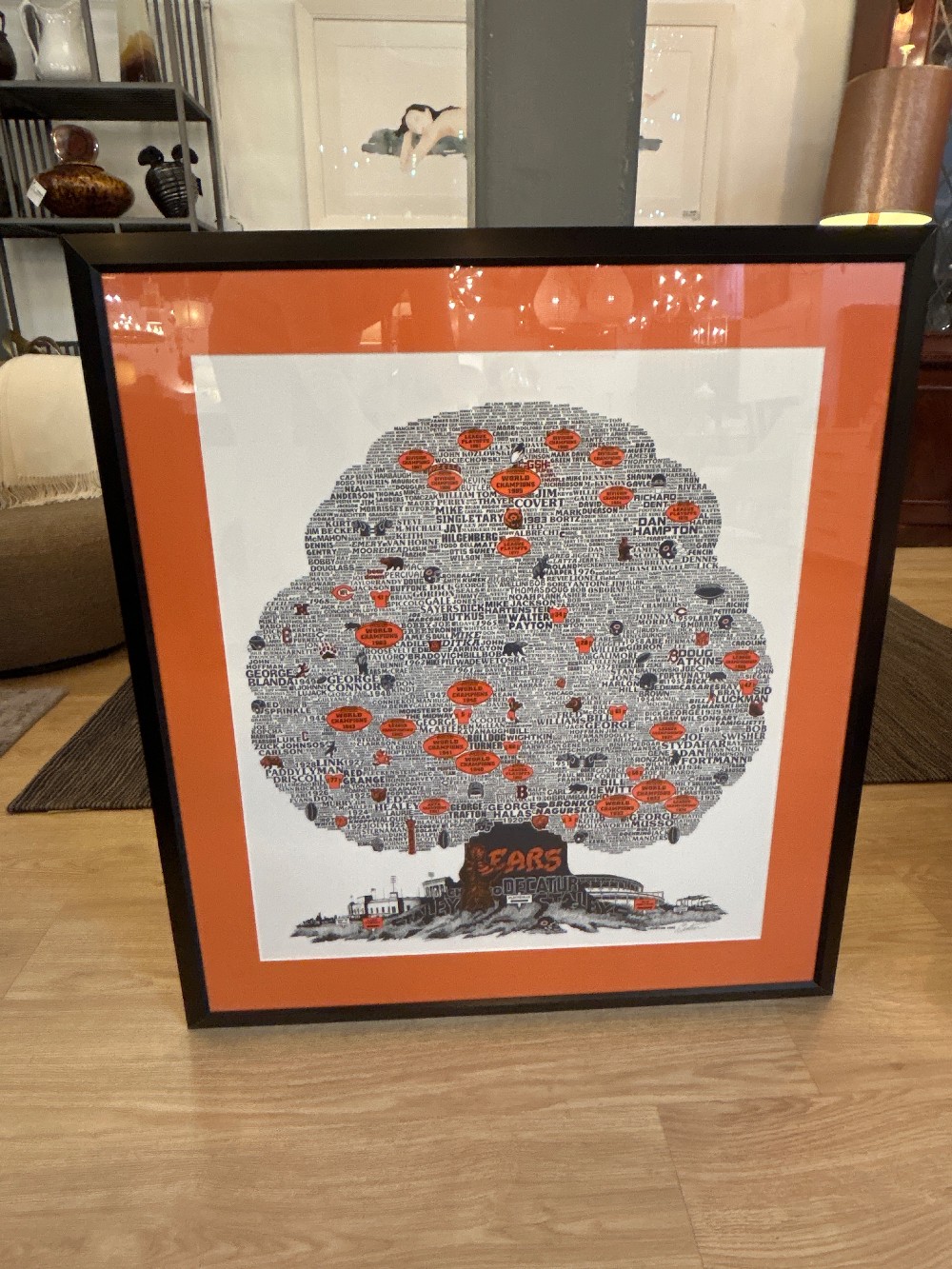 Chicago Bears History Tree Print by Bruce Burton, 1992