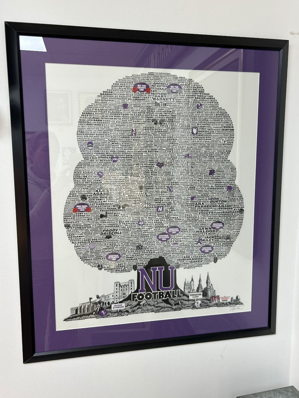 Northwestern History Tree Print by Bruce Burton, 1997