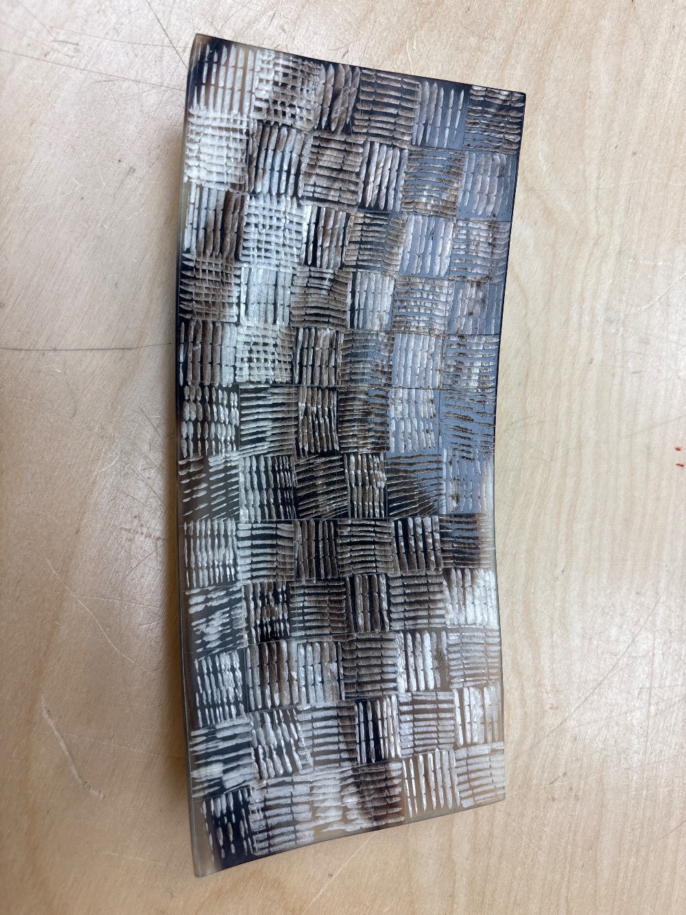 Etched Horn Canoe Tray