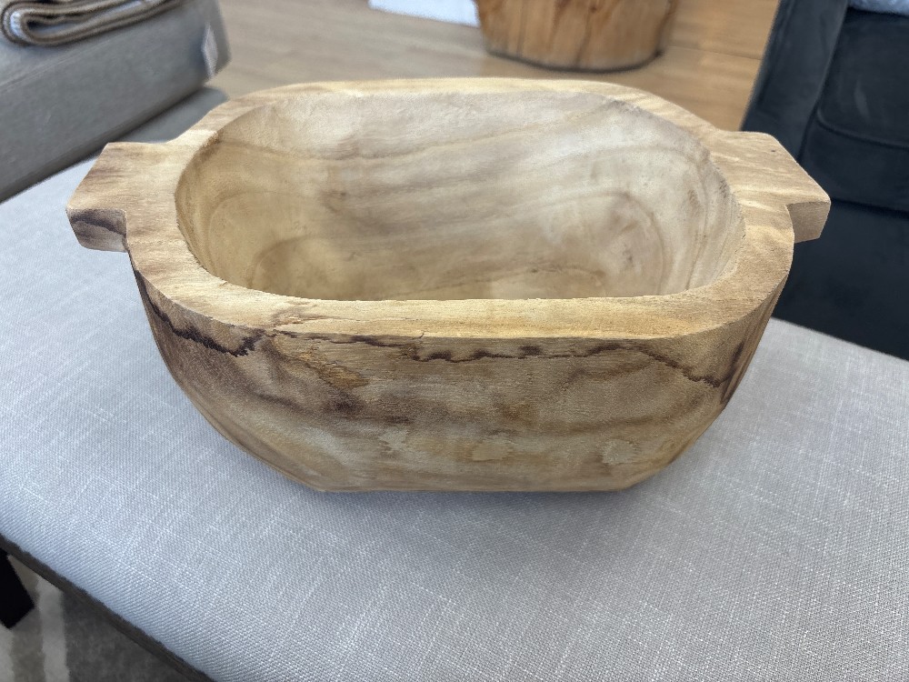 Carved Wood Handled Bowl