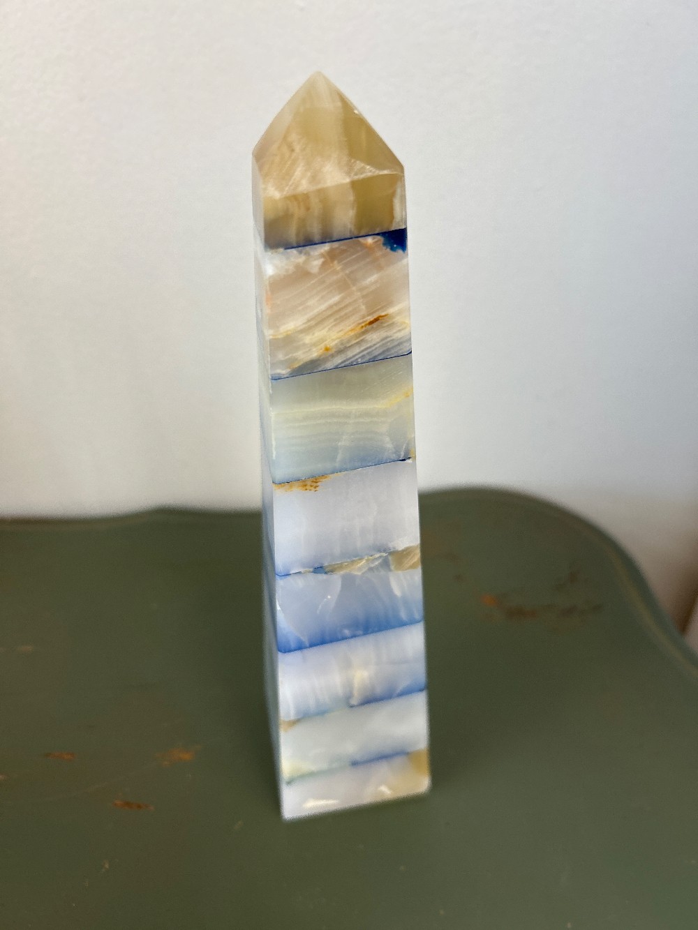 Multicolor Stacked Onyx Obelisk