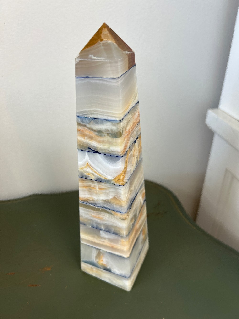 Multicolor Stacked Onyx Obelisk
