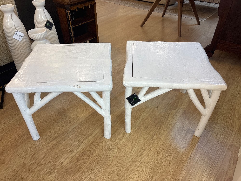 West Elm Painted Branch Side Tables, Pair