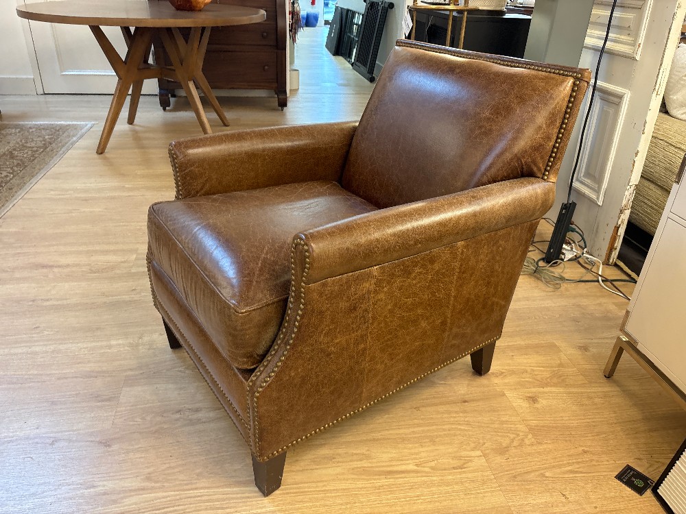 Leather Nailhead Armchair