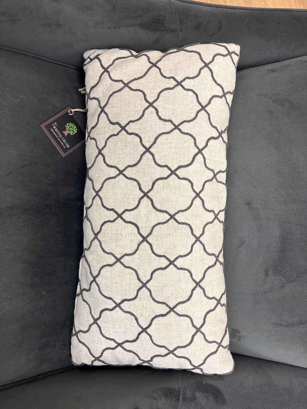 Geometric Diamond Weave Lumbar Pillow