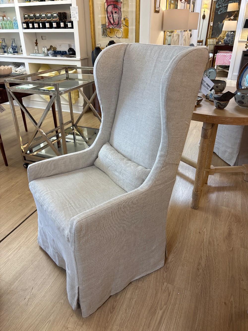 Restoration Hardware Belgian Wingback Slipcovered Chair