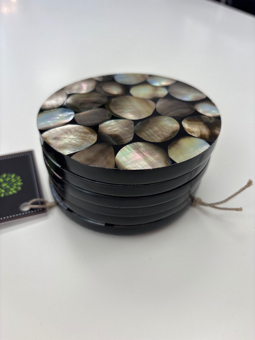 R&Y Augousti Mother of Pearl Coasters - Set of 6