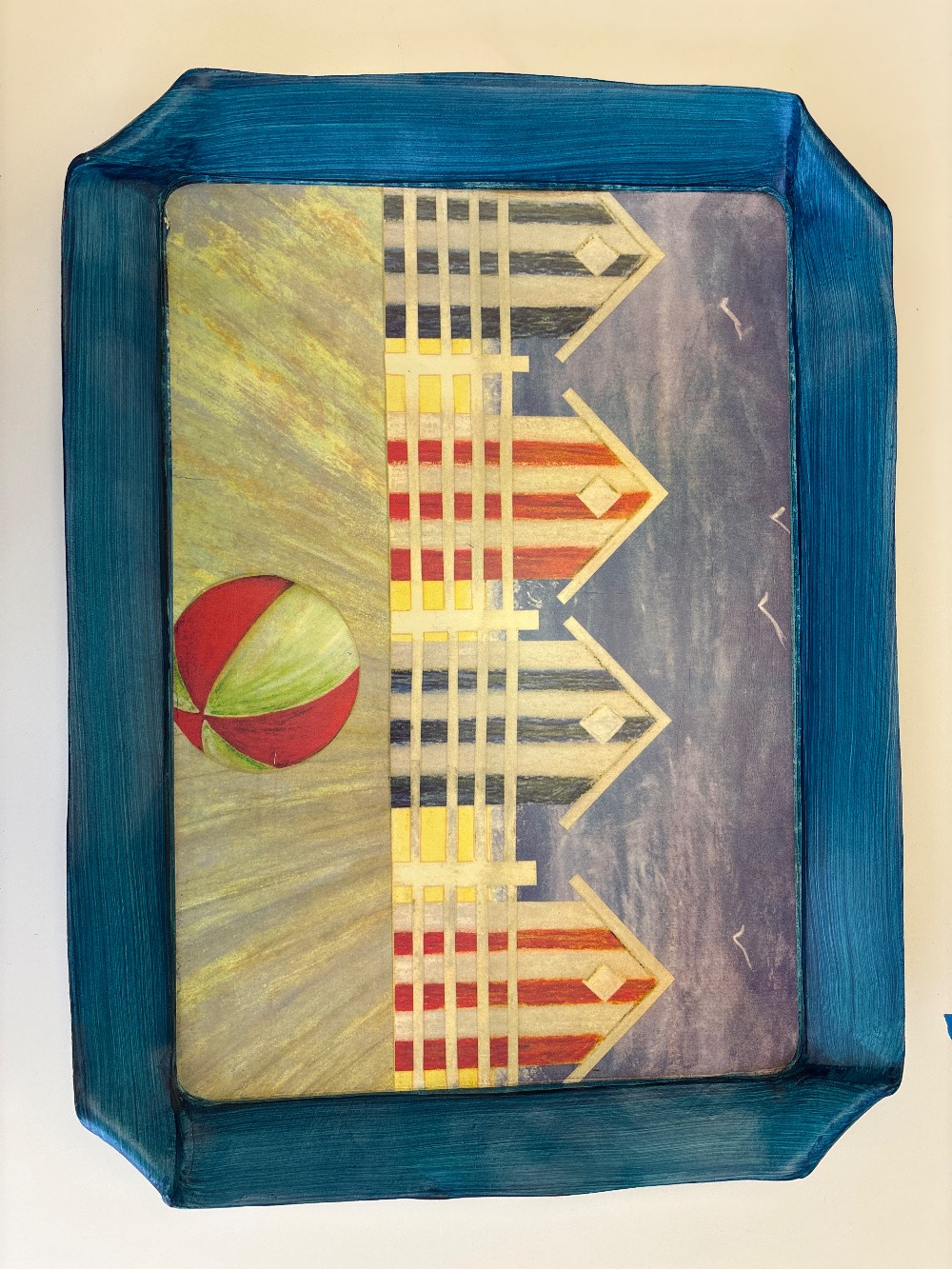 Handmade Italian Beach Boardwalk Paper Mache Tray