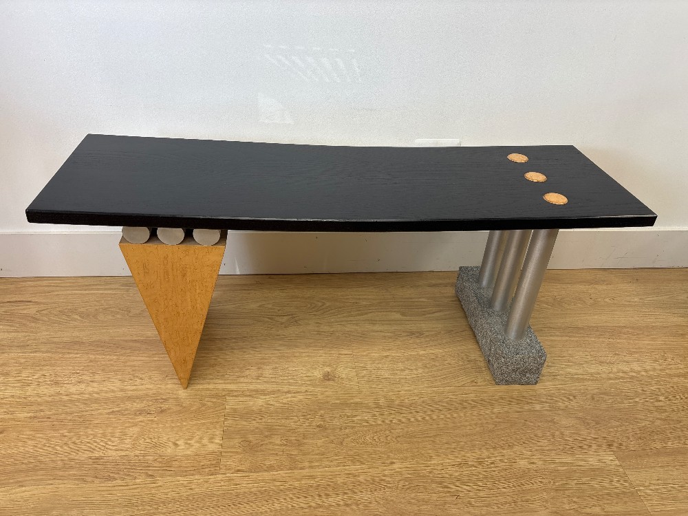 Vintage Postmodern Mixed Materials Bench