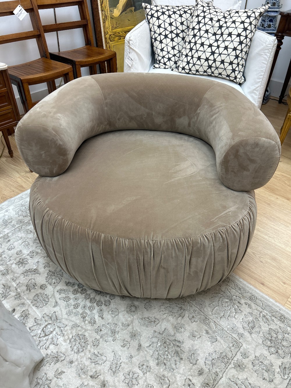 Anthropologie Martinique Velvet Swivel Chair