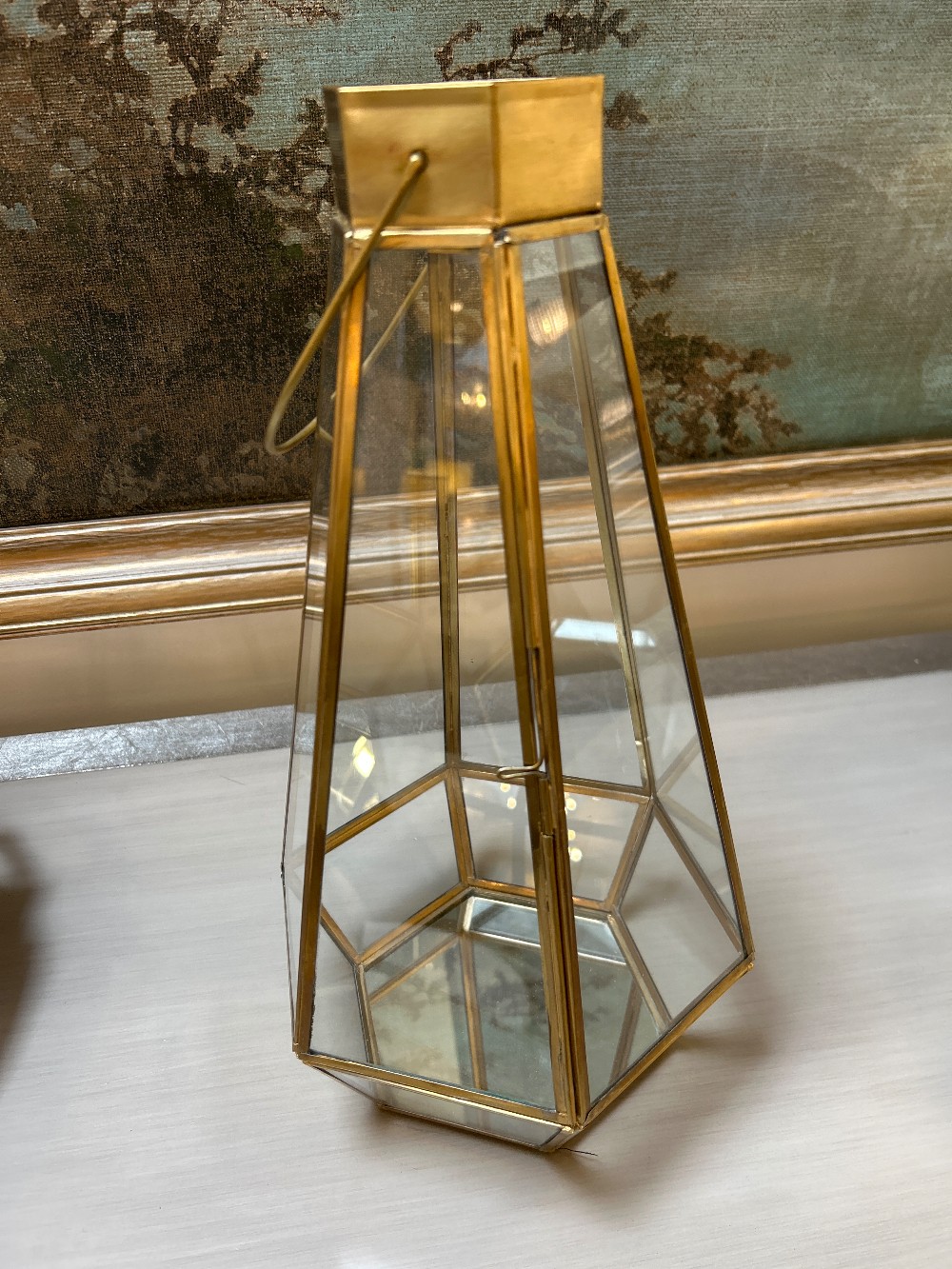 West Elm Faceted Glass & Metal Lantern - Large