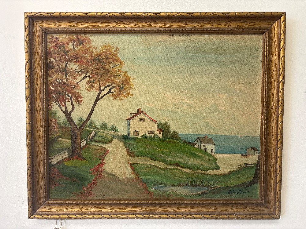 Seaside Country Landscape Painting by Helene Bader