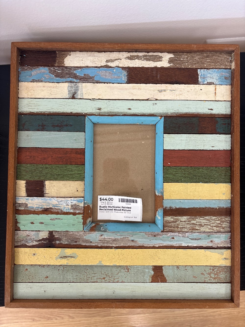 Rustic Multicolor Painted Reclaimed Wood Picture Frame