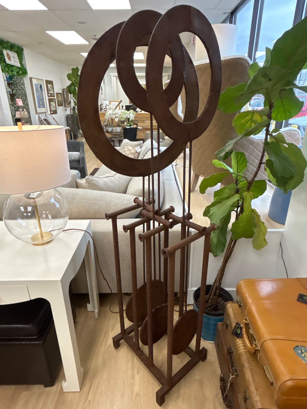 Rustic Metal Pendulum Sculpture