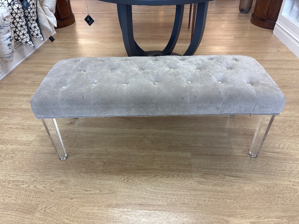 StyleCraft Tufted Acrylic Leg Bench