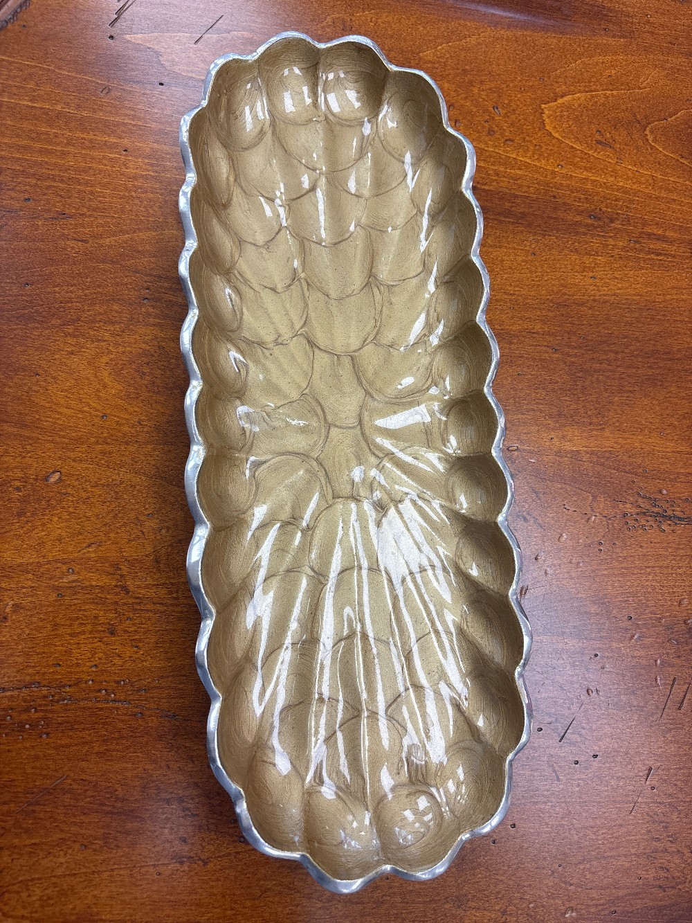 Julia Knight Rectangular Toffee Peony Enamel Tray