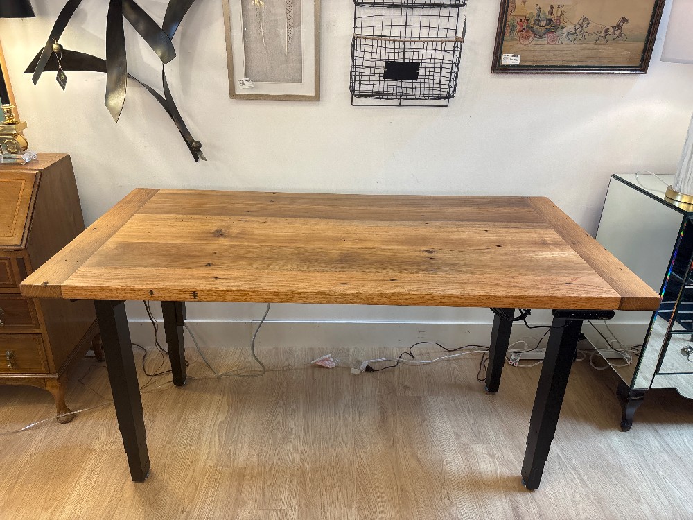 Custom UPLIFT Reclaimed Oak Adjustable Height Desk
