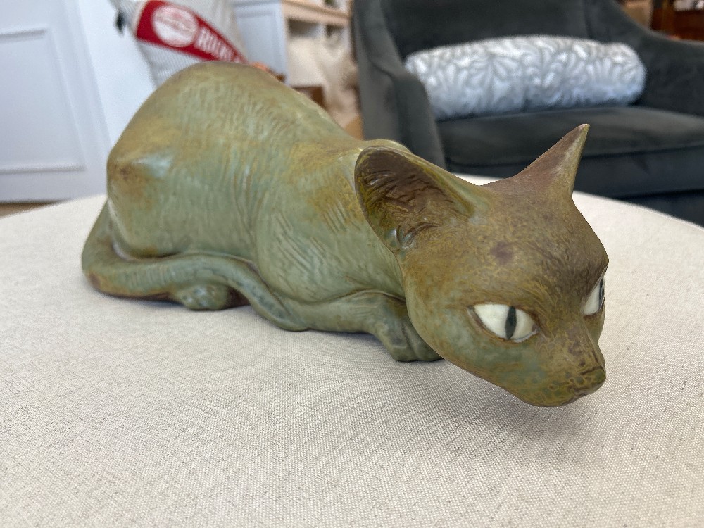 Lladro Prowling Siamese Cat Porcelain Sculpture, Signed
