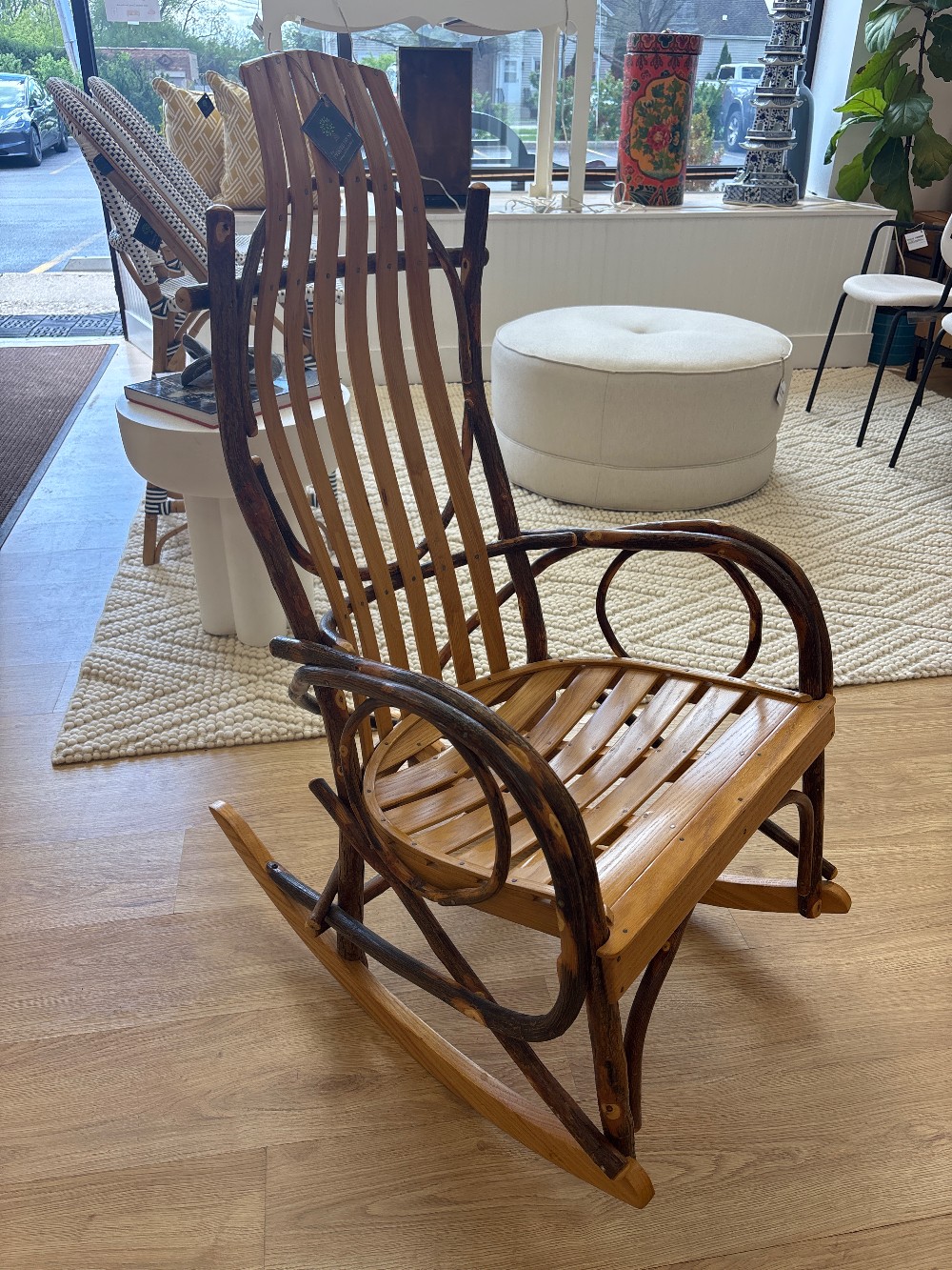 Vintage Amish Hickory Bentwood Rocking Chair