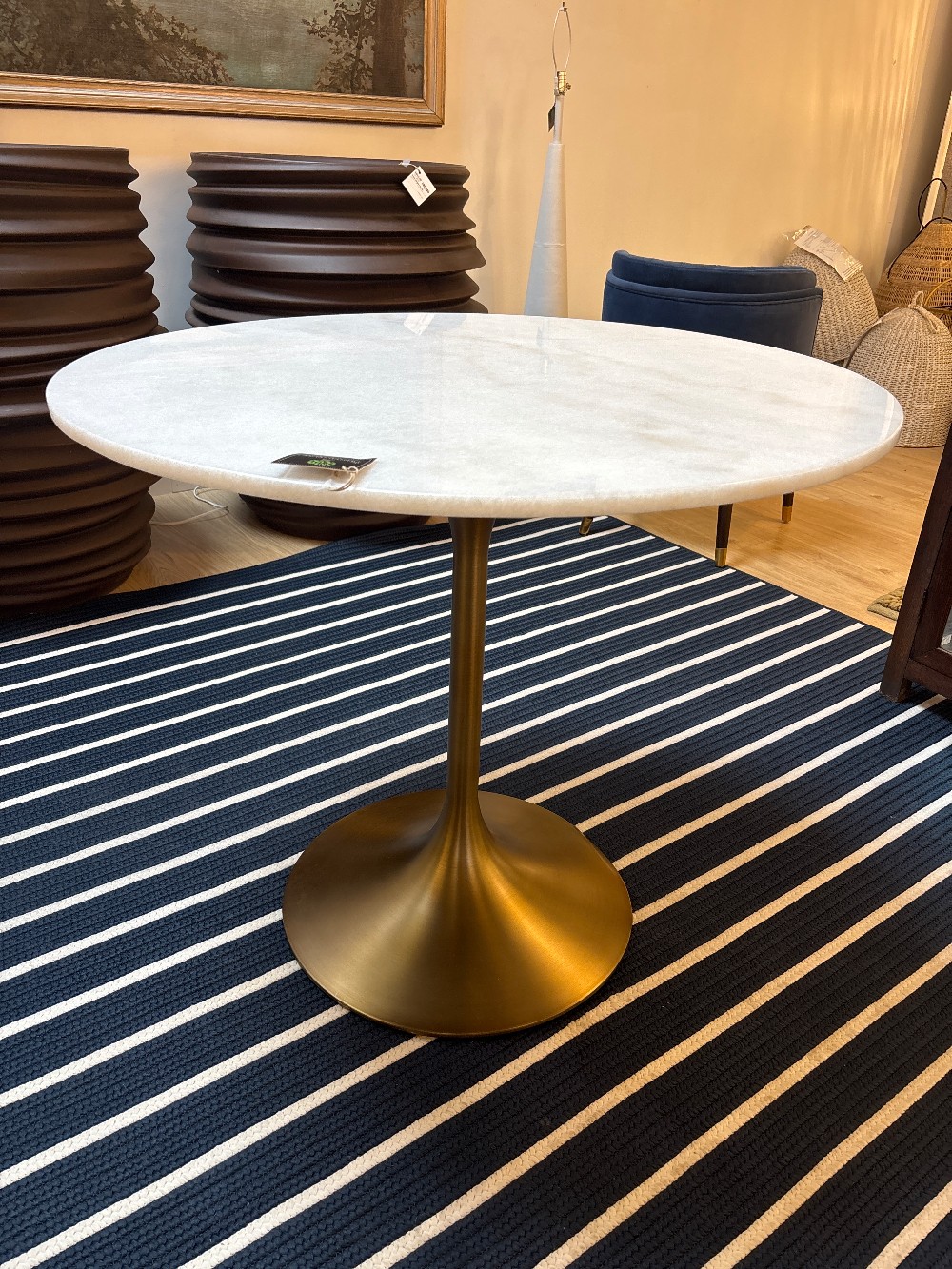World Market Leilani Marble Top Gold Tulip Pedestal Table