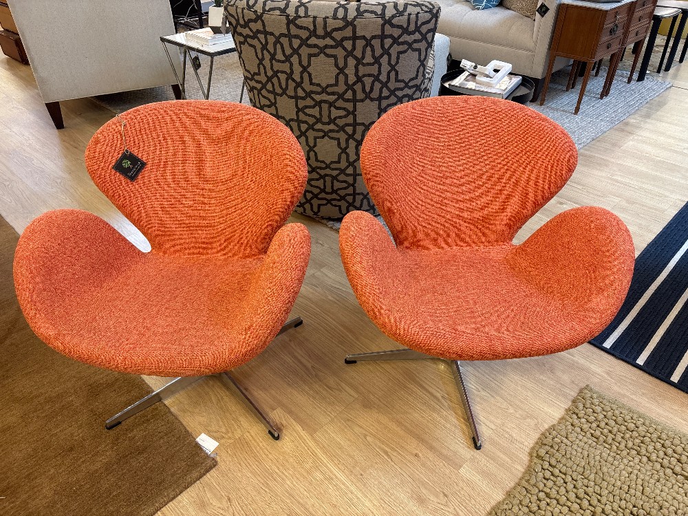 Swan Swivel Chairs, After Arne Jacobsen, Pair