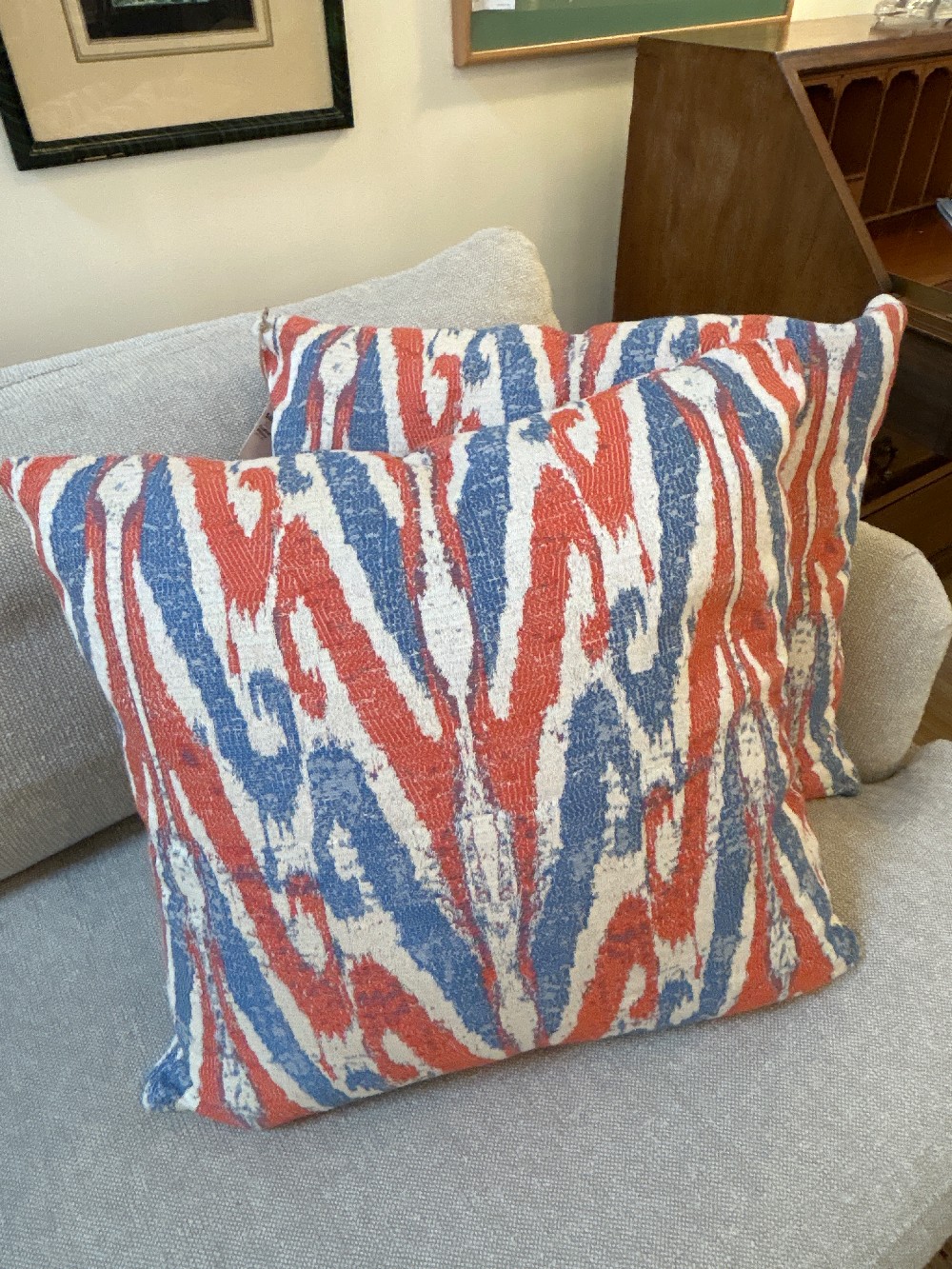 Custom Modern Ikat Throw Pillow