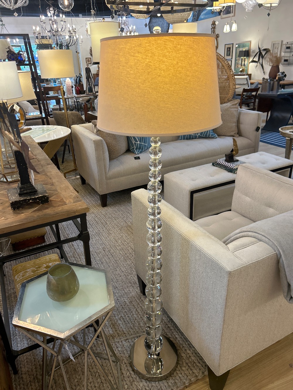 Pottery Barn Stacked Crystal Ball Floor Lamp