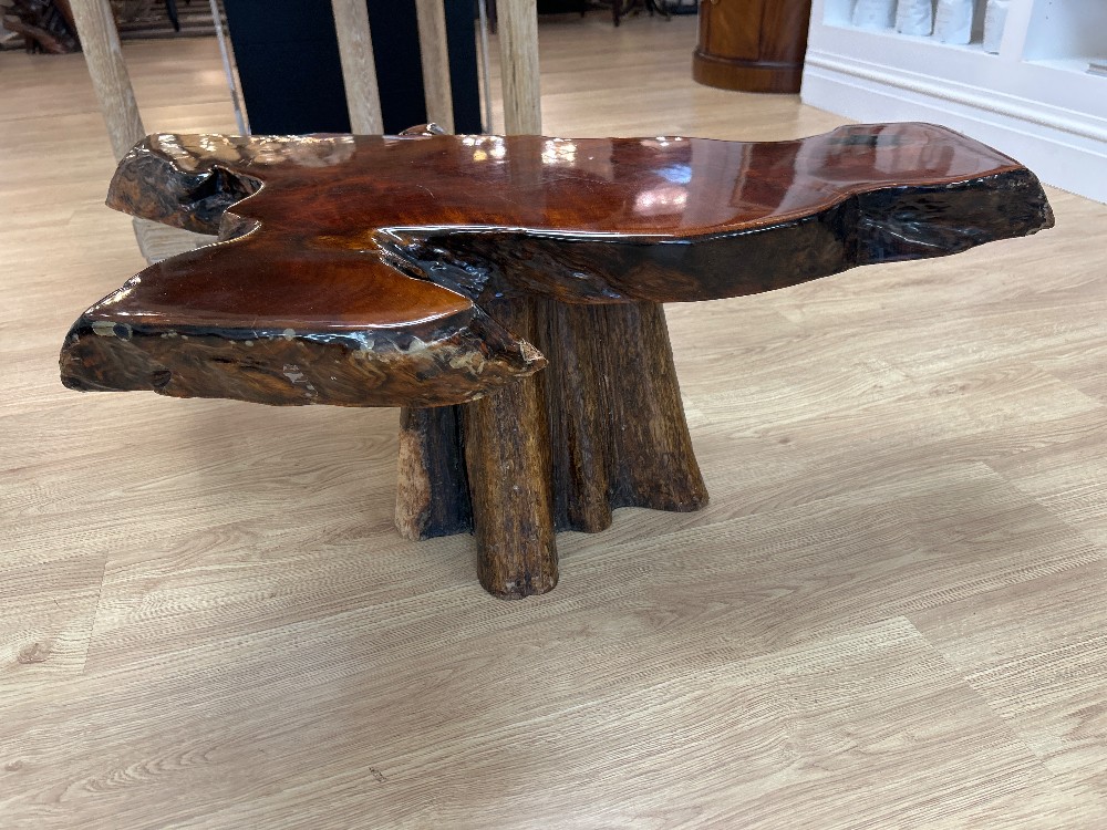 Vintage Mid-Century Redwood Burl Coffee Table