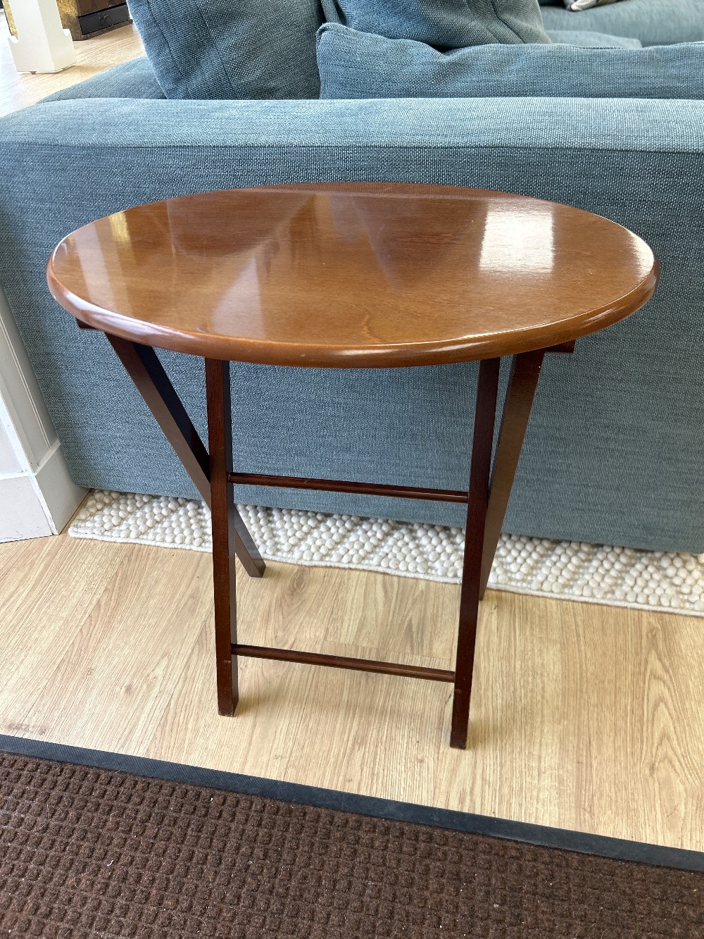 Vintage Oval Wood Tray Table