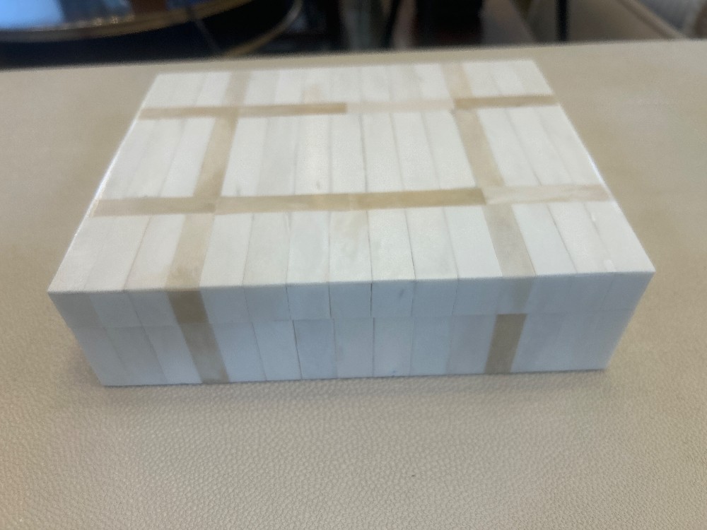 A Sanoma Inc Crossed Bone Inlay Box (As Is)