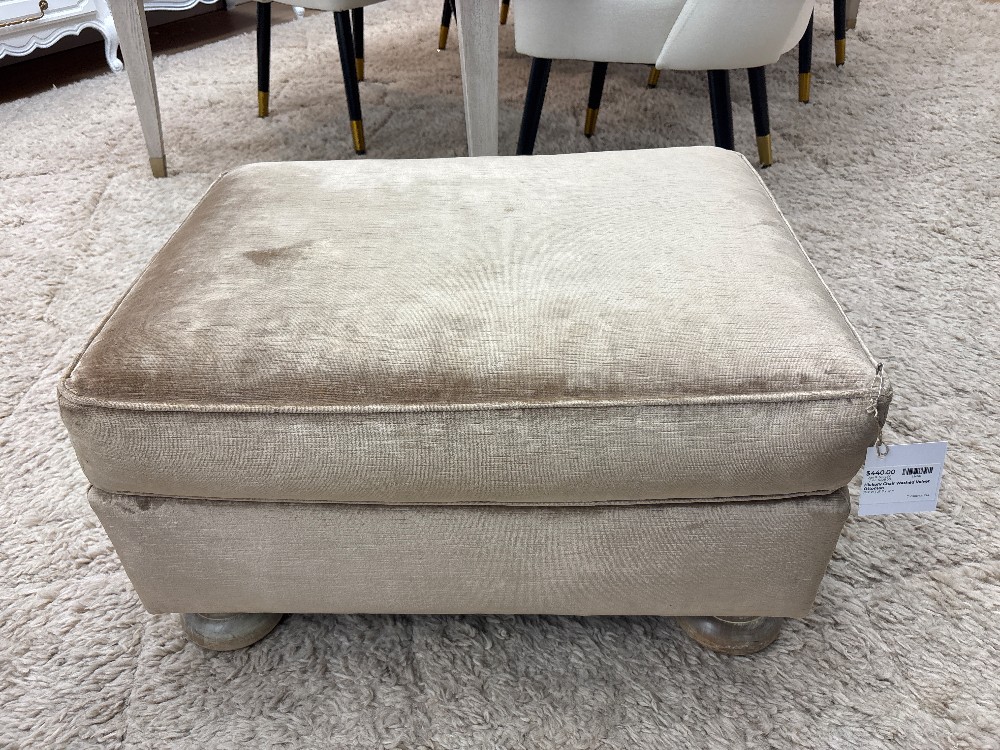Hickory Chair Washed Velvet Ottoman