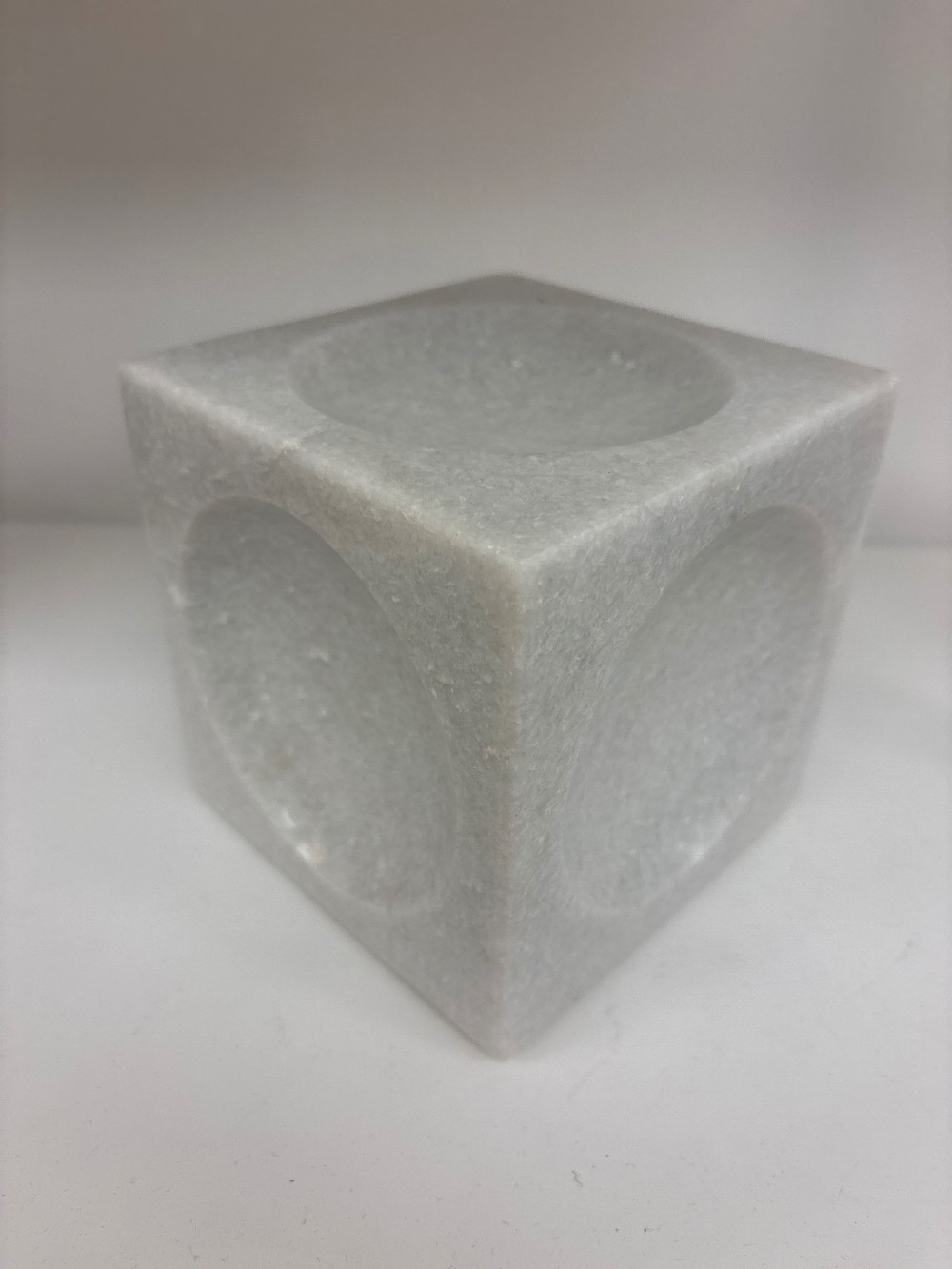 Made Goods Kabir Marble Sphere-Depression Cube