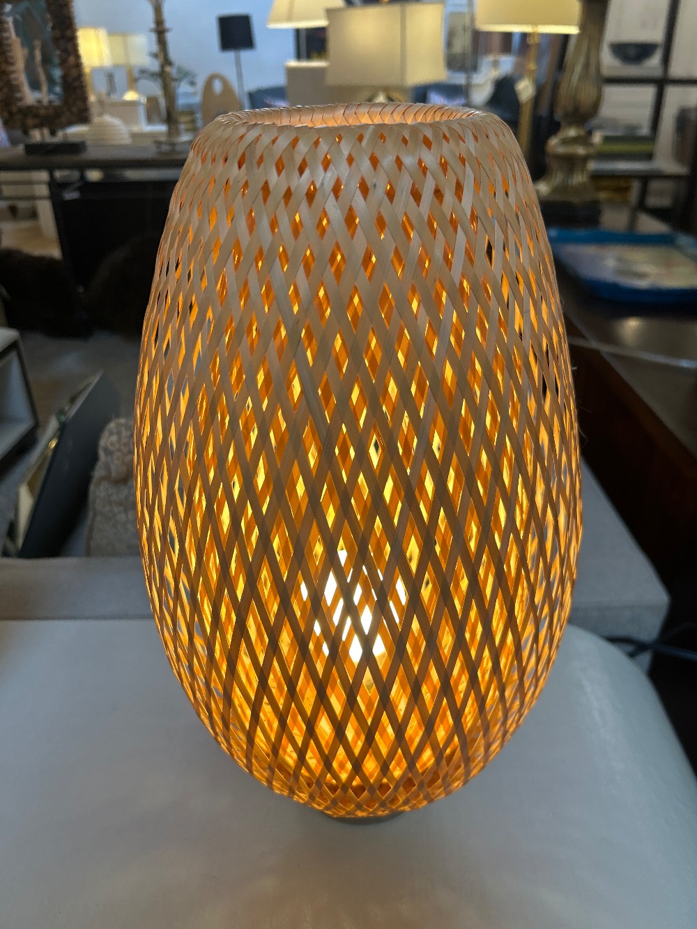 IKEA Boja Woven Bamboo Table Lamp