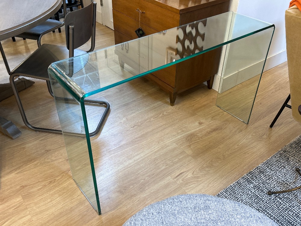 Glass Waterfall Console Table