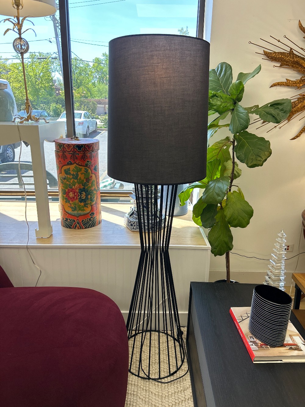 Pieces Inc Metal Hourglass Floor Lamp