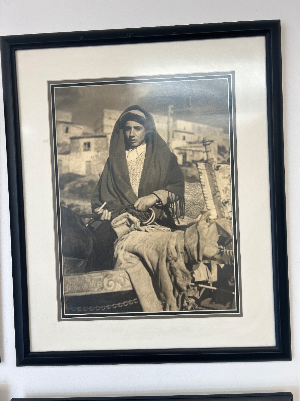 Woman in Shawl, Vintage Black & White Photograph Print