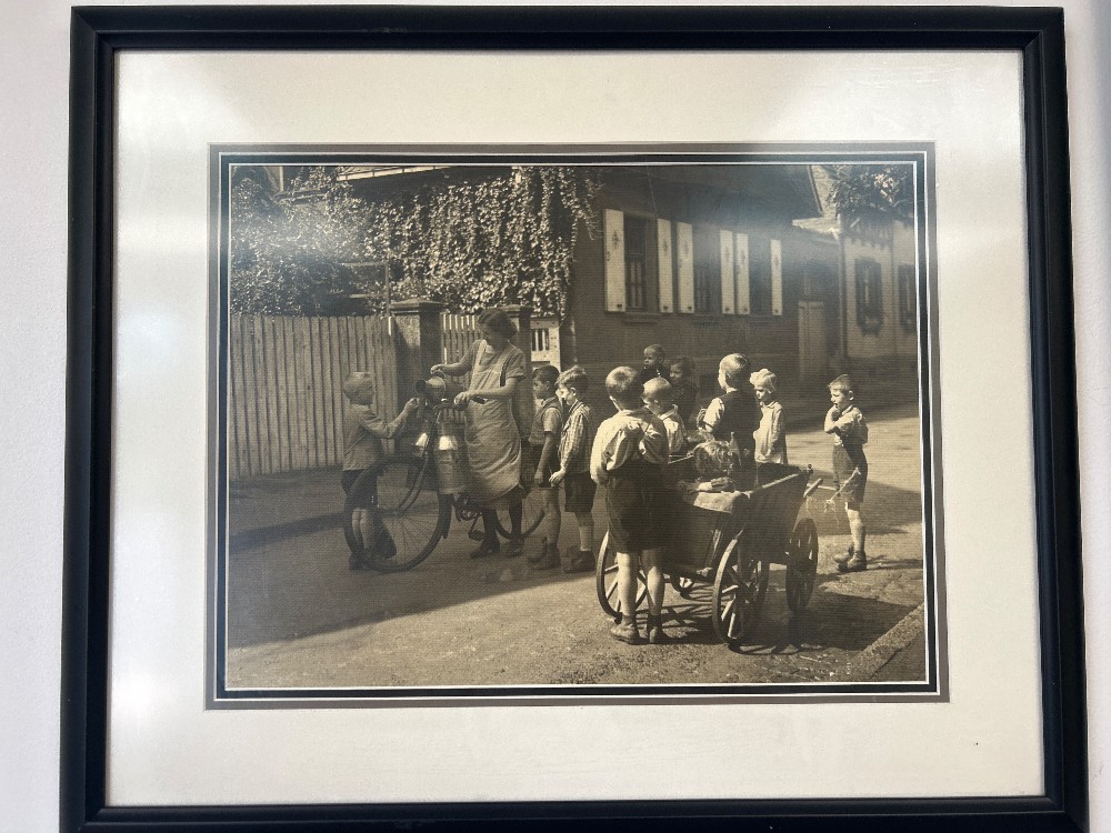 Street Vendor, Vintage Black & White Photograph Print