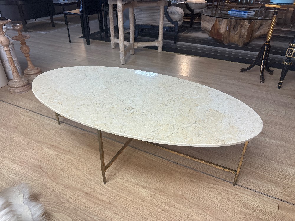 Interlude Home Ashlyn Oval Marble Top Coffee Table