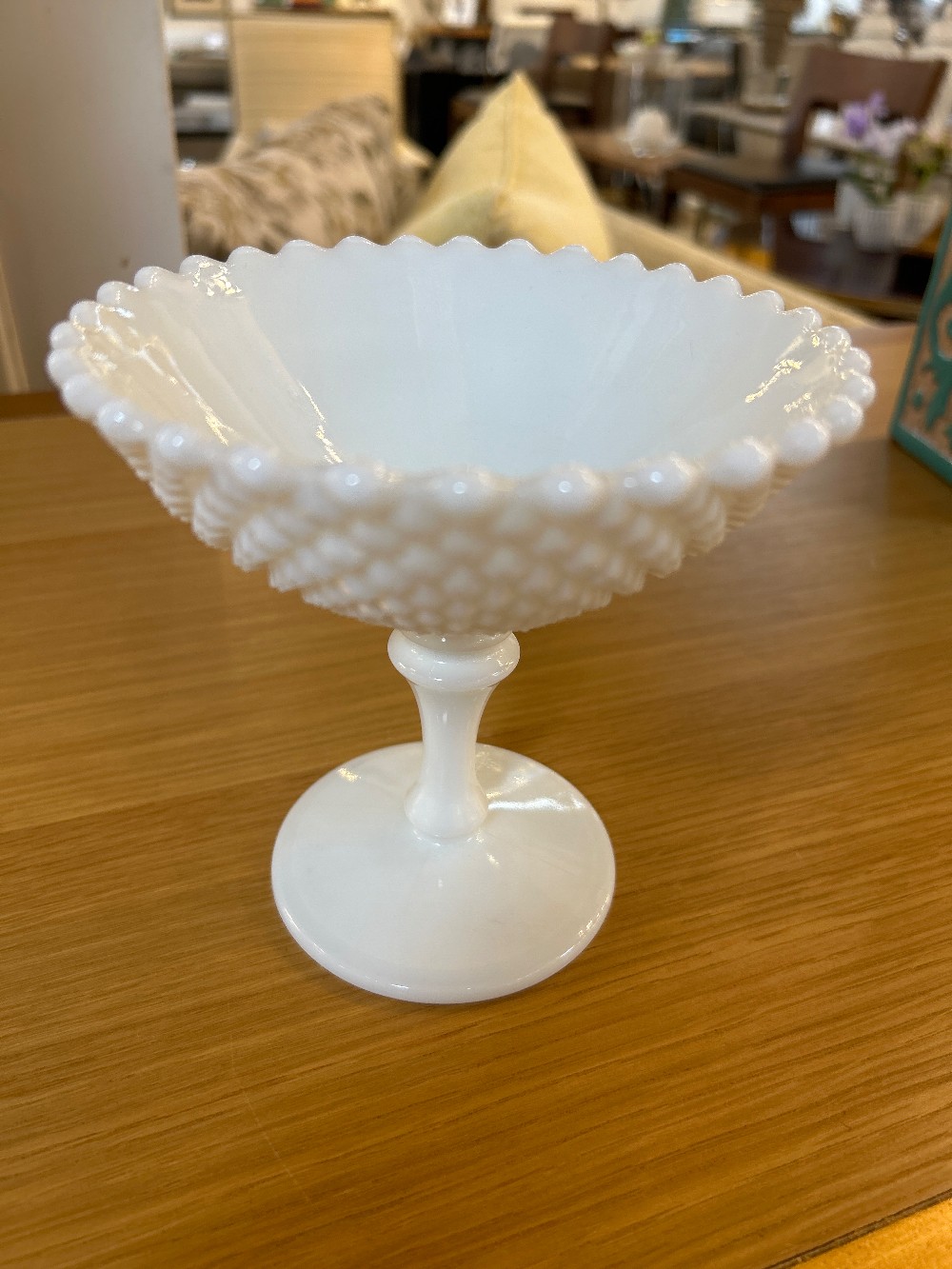 Westmoreland Hobnail Milk Glass Pedestal Dish