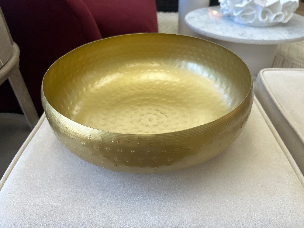 Rounded Pitted Gold Bowl