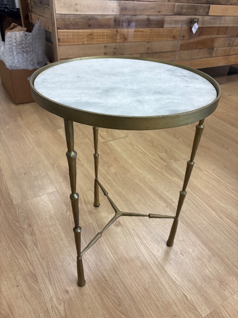 Global Views Spike Marble Top Side Table