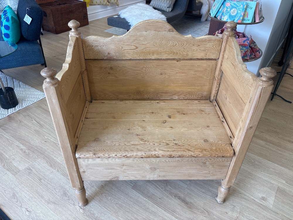 Pine Sleigh Bench