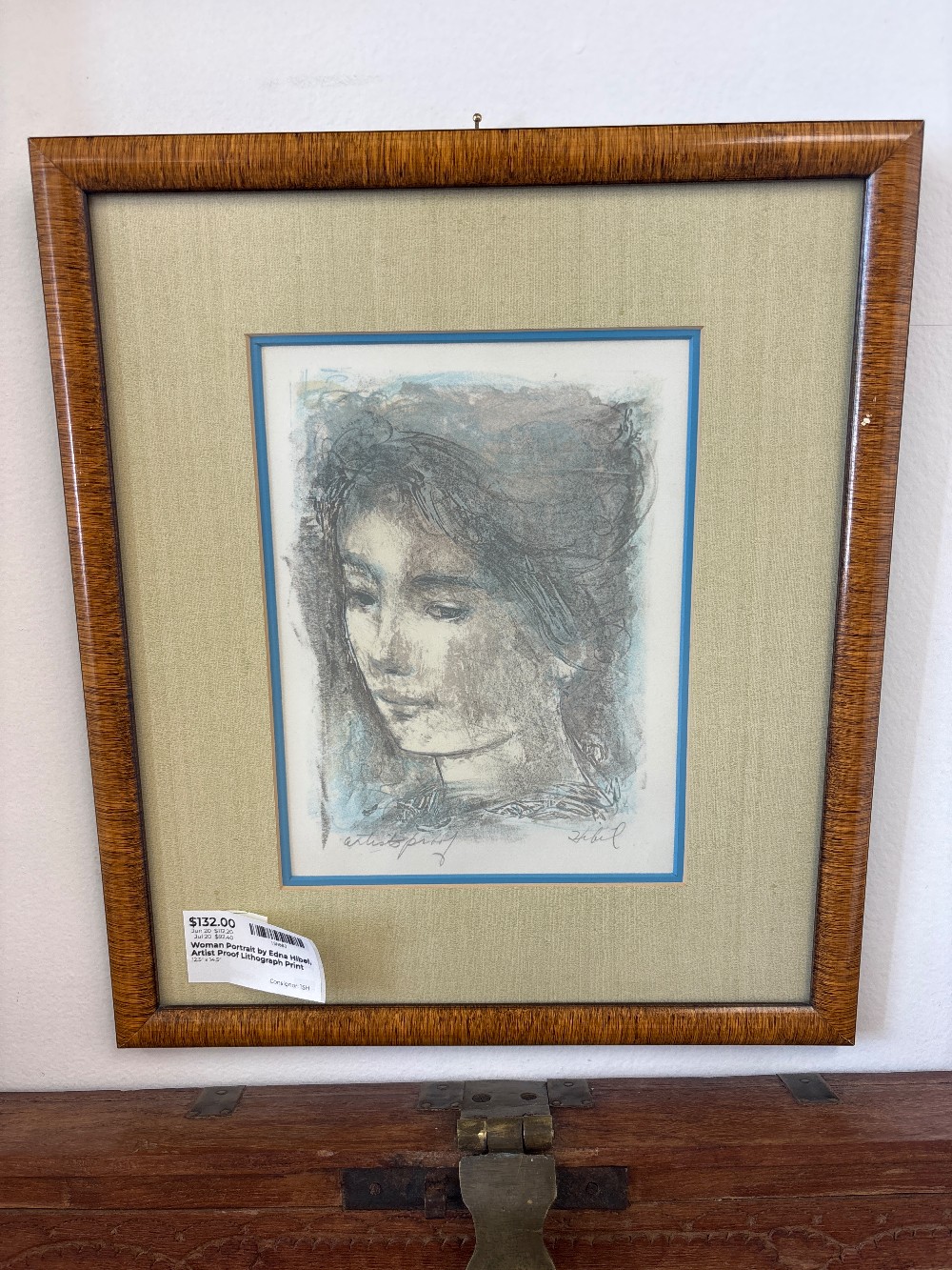Woman Portrait by Edna Hibel, Artist Proof Lithograph Print